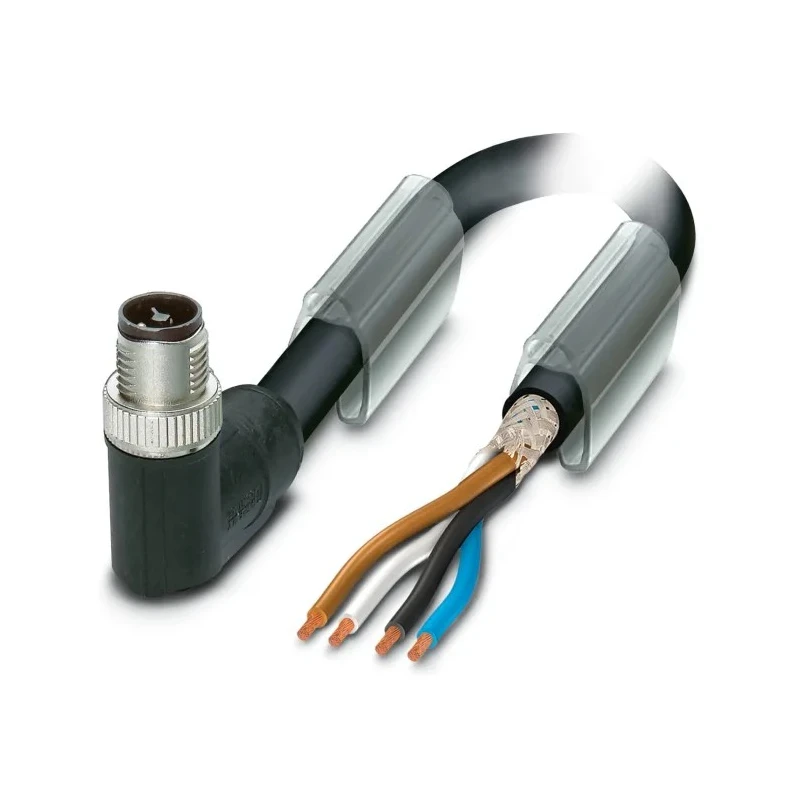Phoenix Contact Sensor Actuator Cable Male 4 Way Right Angle to 4 Way Unterminated, 3 m, Polyurethane Jacket, 63V 1424125
