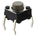 Omron Grey Tactile Switch Plunger 0.7 mm SPST 50mA 24 V dc Through Hole B3F-1022