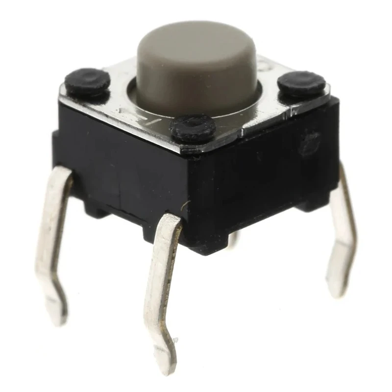 Omron Grey Tactile Switch Plunger 0.7 mm SPST 50mA 24 V dc Through Hole B3F-1022