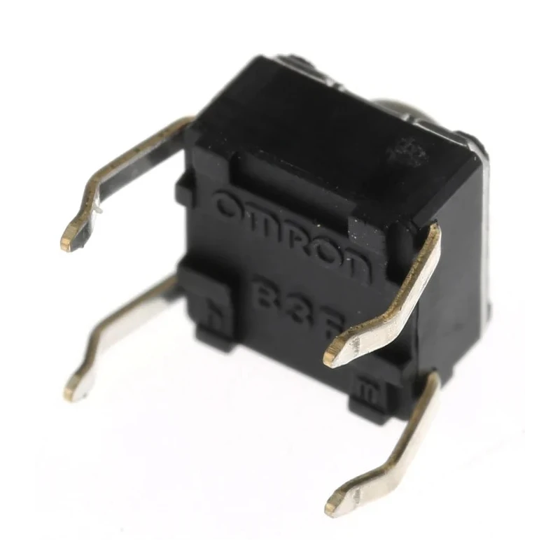 Omron Grey Tactile Switch Plunger 0.7 mm SPST 50mA 24 V dc Through Hole B3F-1022