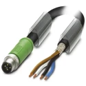 Phoenix Contact Male 4 way Straight to 4 way Unterminated Sensor Actuator Cable 3 m PUR Black Jacket 60V 1424121