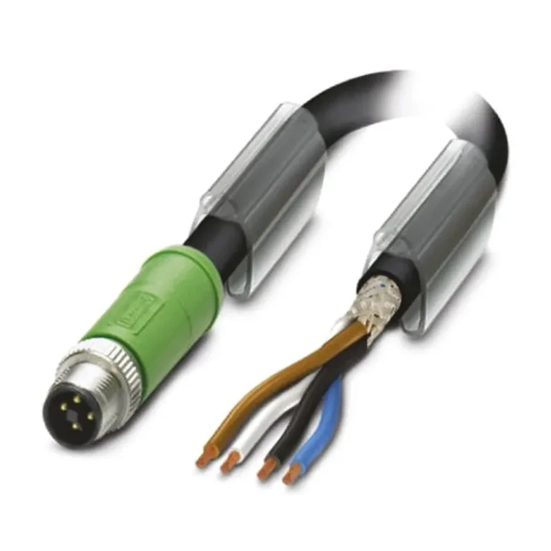 Phoenix Contact Male 4 way Straight to 4 way Unterminated Sensor Actuator Cable 3 m PUR Black Jacket 60V 1424121