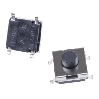 Omron Black Tactile Switch Plunger 1.7 mm SPST 50mA 24 V dc Surface Mount B3FS-1010P