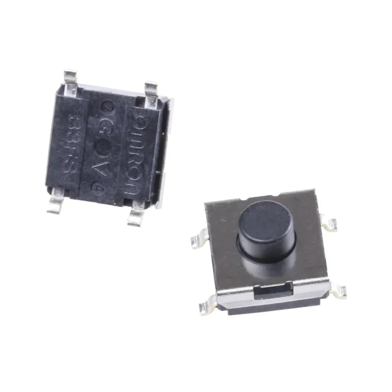 Omron Black Tactile Switch Plunger 1.7 mm SPST 50mA 24 V dc Surface Mount B3FS-1010P