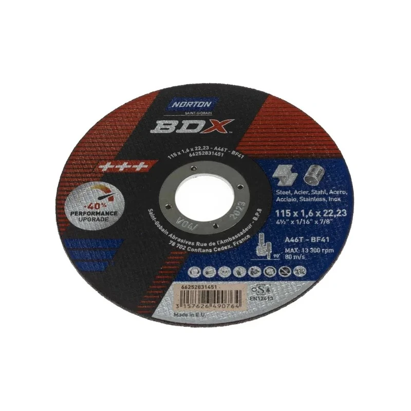 Norton Ceramic Abrasive Disc Cutting Disc 115 mm Medium Grade P80 Grit 66252831451