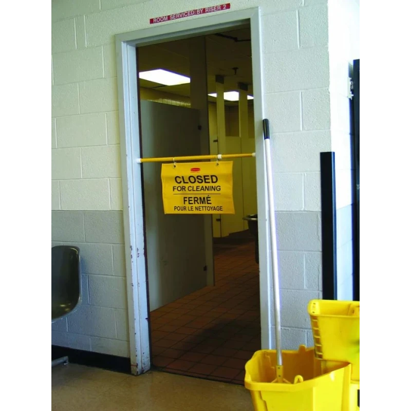Rubbermaid Commercial Products Hazard Warning Sign Closed for Cleaning Yellow Legend 1.12m Width 330mm Height FG9S1600YEL