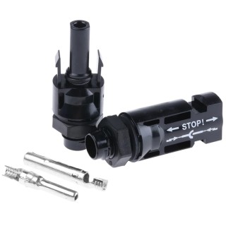 Staubli PV Series Female Panel MC4 Connector Cable CSA 1.5mm² 2.5mm² Voltage 1kV Current 22.5A 32.0076P0001+32.0077P0001