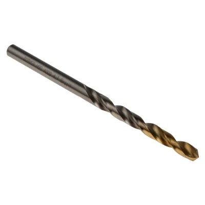 Dormer High Speed Steel Titanium Nitride Coated Drill Bit Set 4 Flutes 4.7mm Shank, 80mm Overall Length, 5 Pieces A0024.7