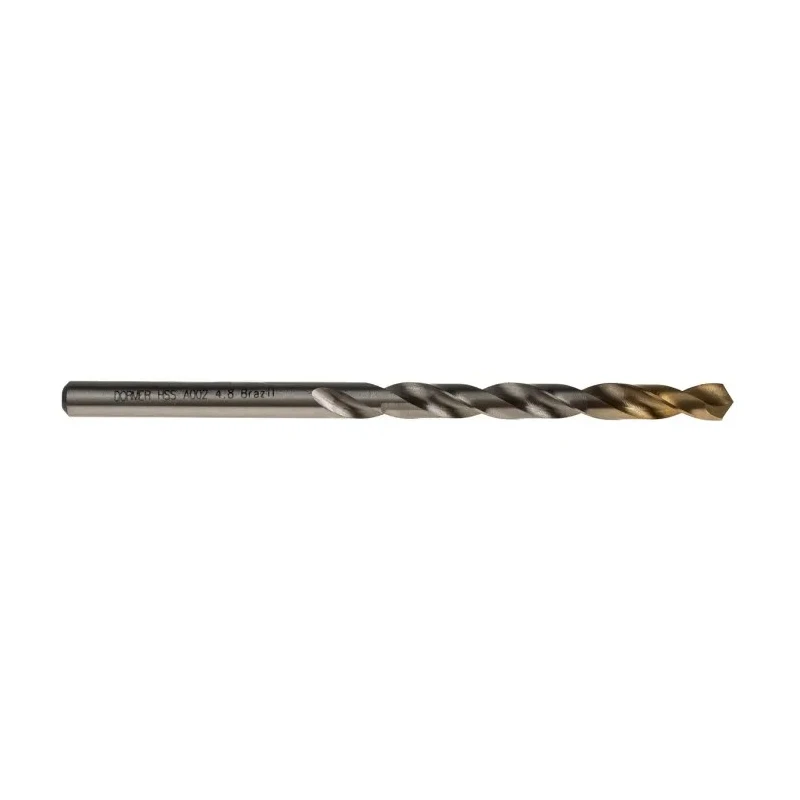 Dormer High Speed Steel Titanium Nitride Coated Industrial Drill Bit Set 4 Flutes 4.8mm Shank 86mm Overall Length 5 A0024.8