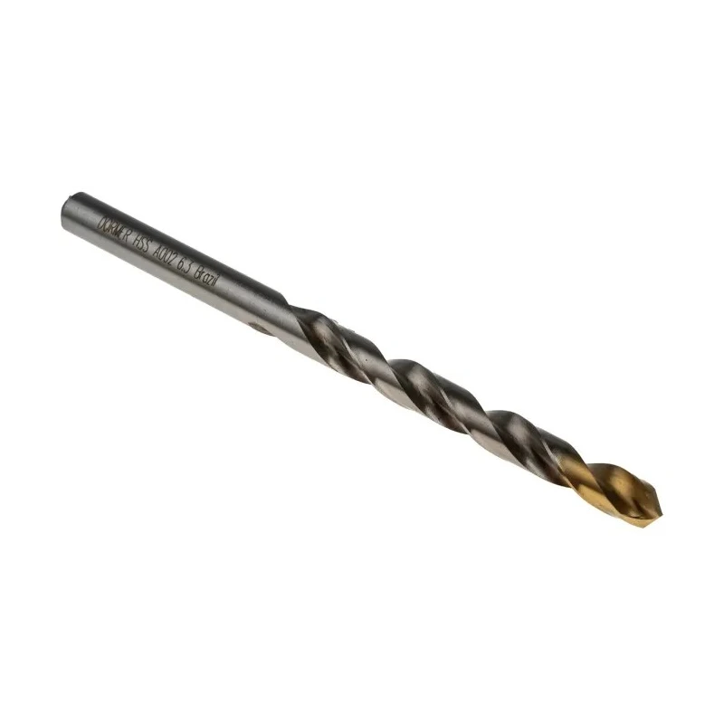 Dormer High Speed Steel Tin Drill Bit 6.3mm Diameter, 101mm Overall Length, 4-Flute Helical, 5 Pieces A0026.3