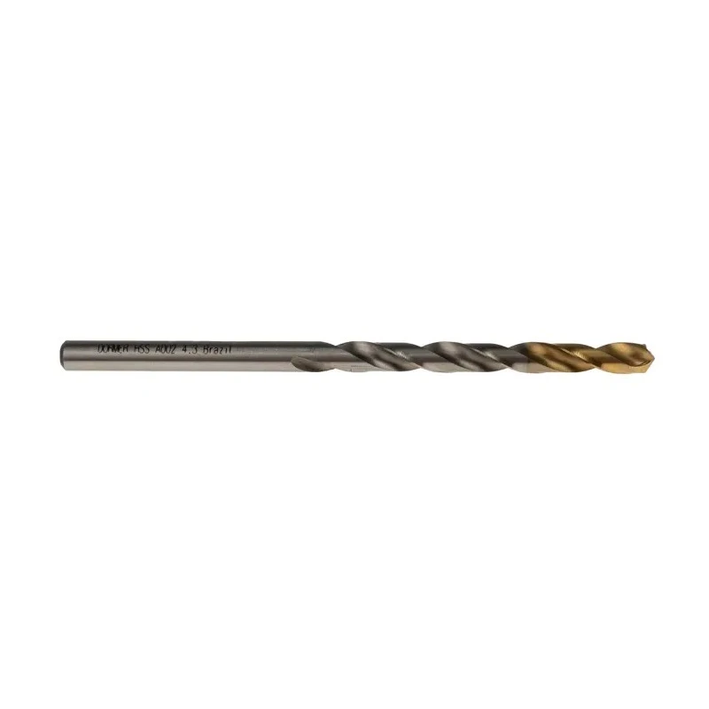 Dormer High Speed Steel Titanium Nitride Coated Drill Bit 4 Flutes 80mm Overall Length 4.3mm Shank A0024.3