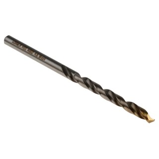 Dormer High Speed Steel Tin Drill Bit 4.6mm Shank, Titanium Nitride Coated, 80mm Overall Length, 118° Point Angle A0024.6