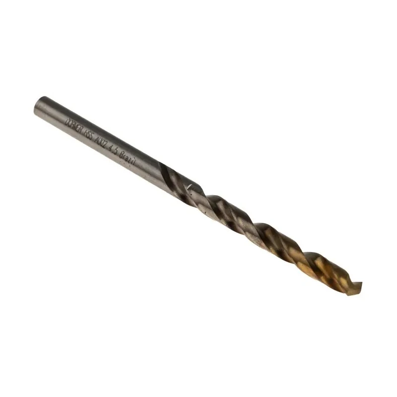 Dormer High Speed Steel Titanium Nitride Coated Jobber Drill Bit 4.5mm Diameter 80mm Overall Length A0024.5
