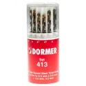 Dormer 13-Piece Multi-Material High Speed Steel Tin Twist Drill Bit Set, 1.5 mm to 6.5 mm A094413
