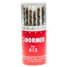 Dormer 13-Piece Multi-Material High Speed Steel Tin Twist Drill Bit Set, 1.5 mm to 6.5 mm A094413