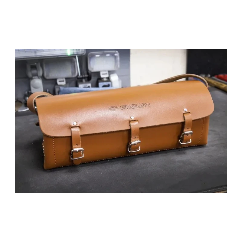 Facom Leather Tool Bag with Shoulder Strap 405mm x 145mm x 125mm 703232