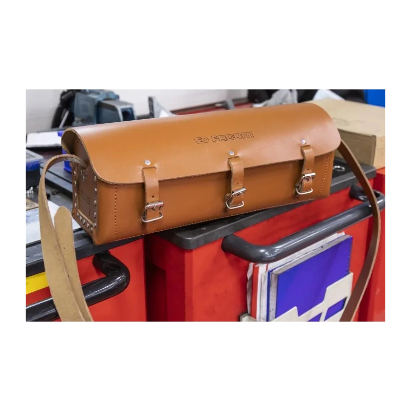 Facom Leather Tool Bag with Shoulder Strap 405mm x 145mm x 125mm 703232