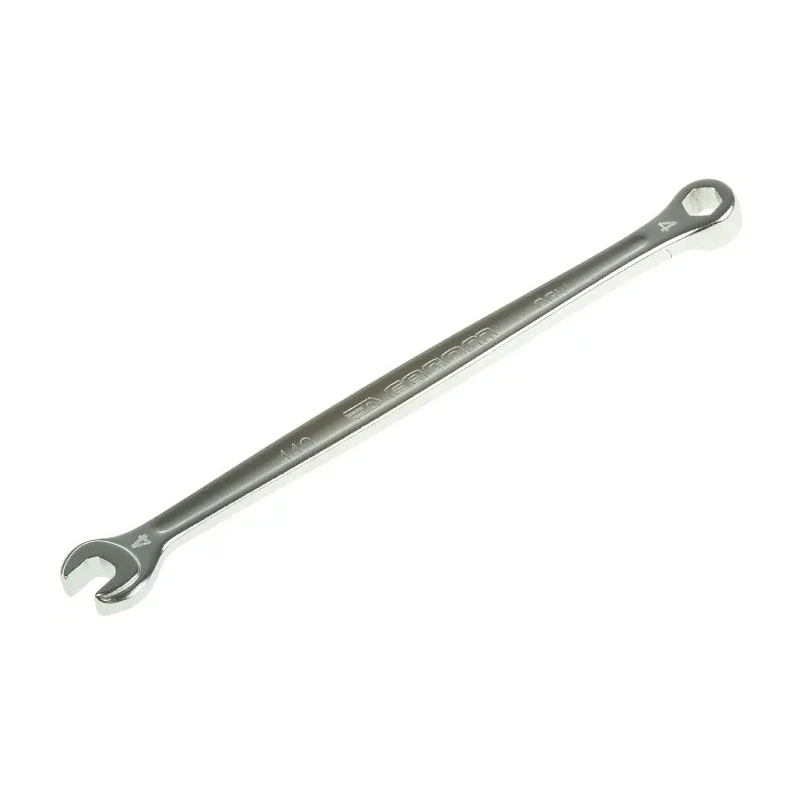 Facom Combination Spanner 4 to 41 mm, Satin Chrome Finish, 12-Point Open Ended Insert & Ring, 15° Offset Angle, 106mm 440.4H