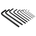 Facom 9 piece L Metric Hex Key Set Silicon Steel Polished Phosphate 1.5 - 8 mm Hex Ball End 83SH.JPAAPF