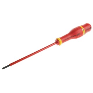 Facom Insulated Screwdriver with 150 mm Blade, VDE/1000V Approved, 260mm Overall Length AT4X150VE