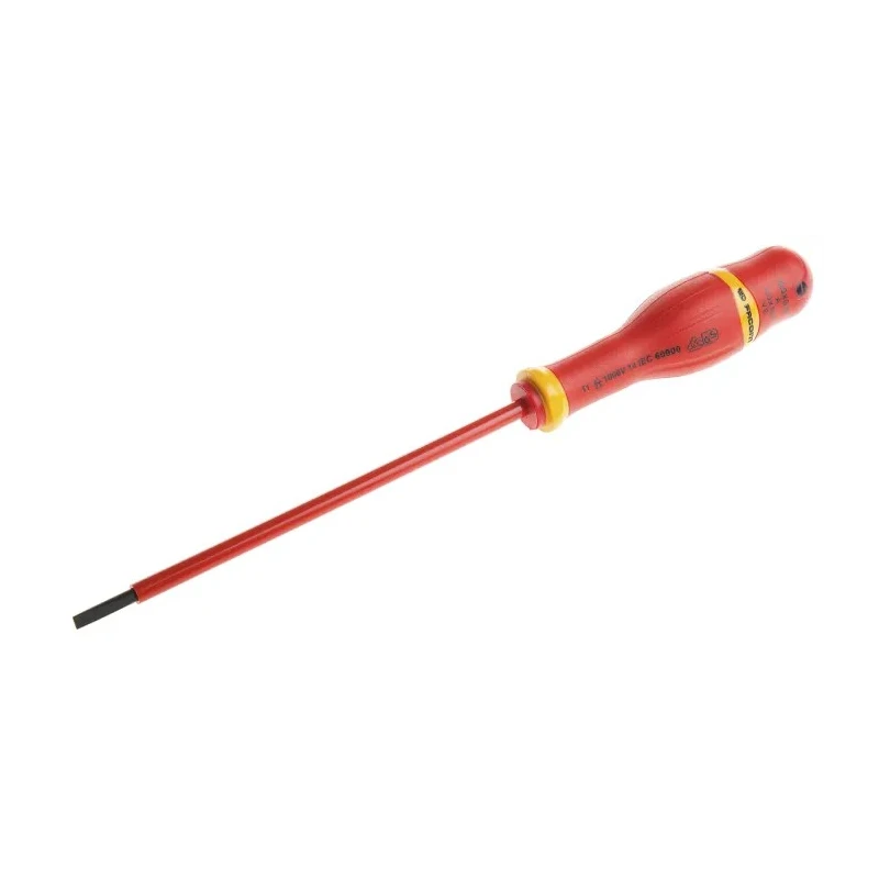 Facom Insulated Screwdriver with 150 mm Blade, VDE/1000V Approved, 260mm Overall Length AT4X150VE