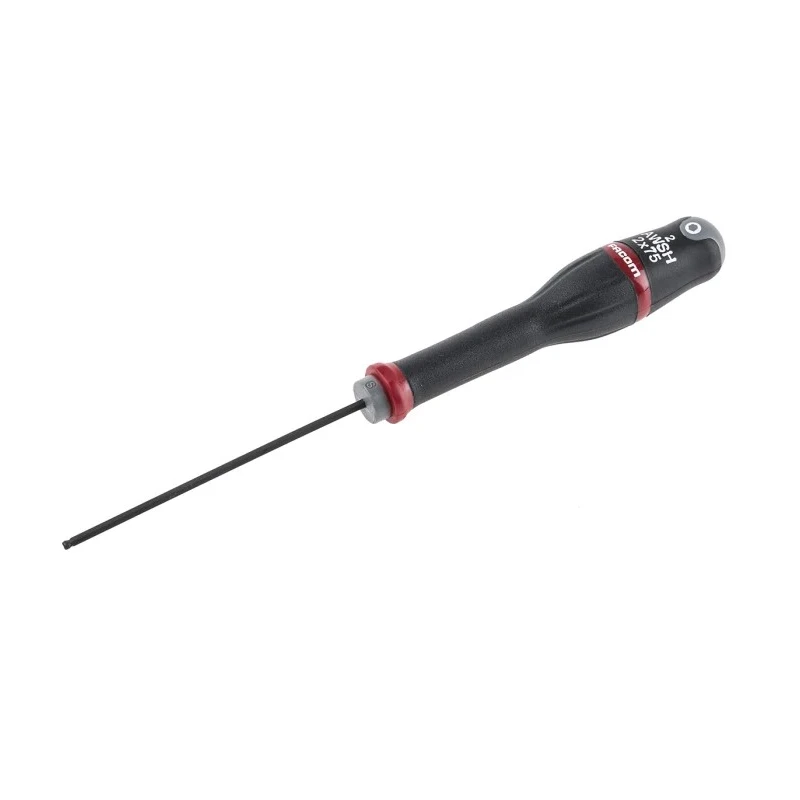 Facom Insulated Standard Screwdriver with 2 mm Tip, 75 mm Blade Length, Bi-Metal Handle, Ergonomic Grip ATWSH2X75