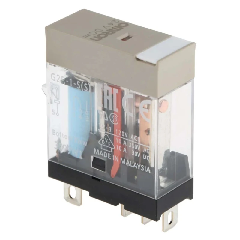 Omron Power Relay, SPDT Contact, 24V DC Coil, 6A Switching Current, PCB Mount G2R-1-S DC24(S)