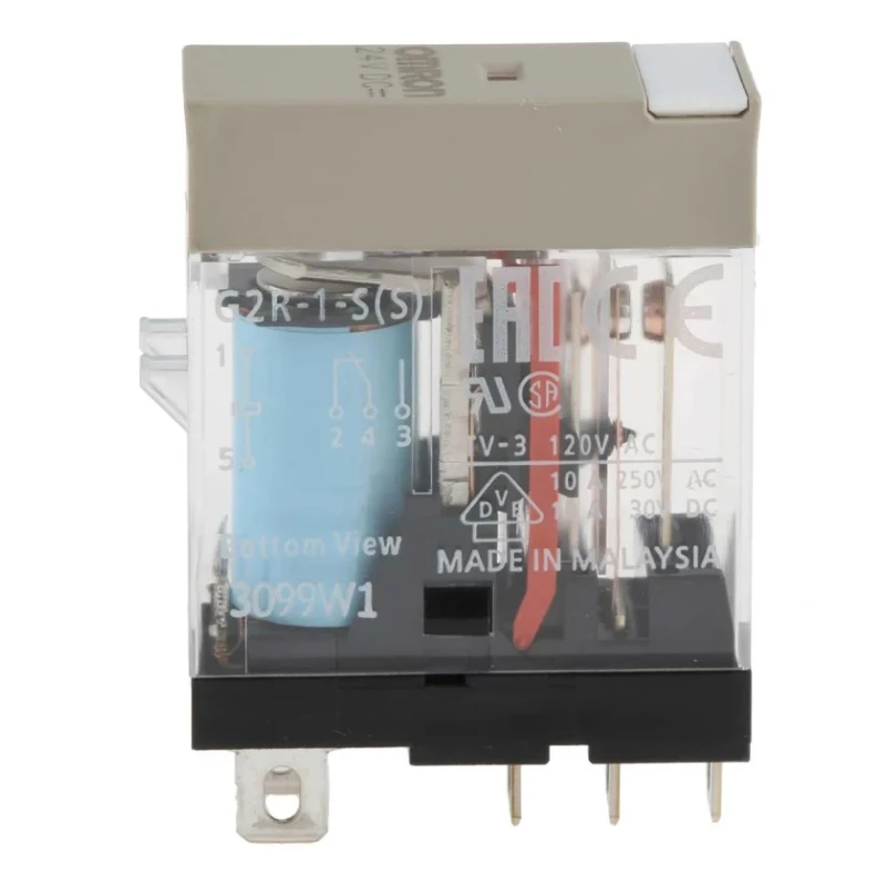 Omron Power Relay, SPDT Contact, 24V DC Coil, 6A Switching Current, PCB Mount G2R-1-S DC24(S)