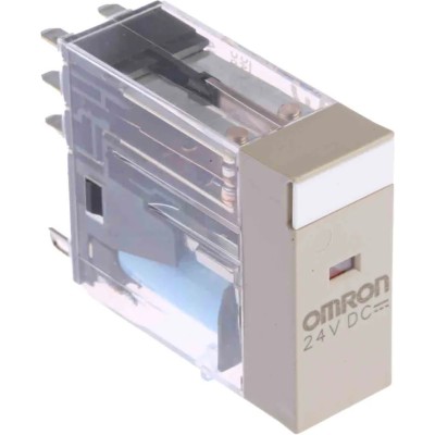 Omron PCB Power Relay, DPDT Contact Configuration, 24V DC Coil Voltage, 5A Switching Current, Silver Alloy G2R-2-S 24VDC (S)