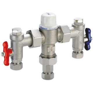 Reliance Water Controls Cast Gun Metal Thermostatic Mixing Valve, 22 mm, Max Operating Pressure 16 bar, Max Set HEAT160935