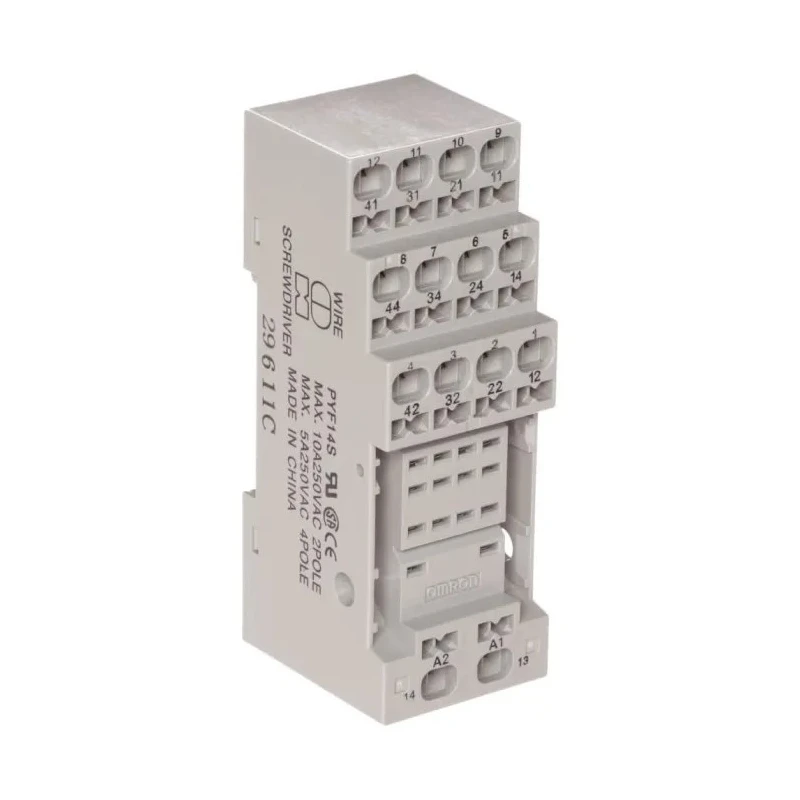 Omron 14 Way 250V AC DIN Rail Relay Socket with Screw Terminal for MY4 and MY2 Series PYF14S