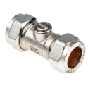 Reliance Water Controls Nickel Plated Brass Compression Ball Valve , BS 864 Standard, 15 to 22 mm², 1 bar, 85°C BVAL201002