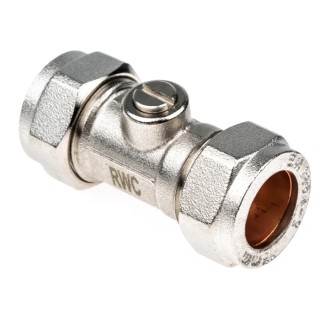 Reliance Water Controls Nickel Plated Brass Compression Ball Valve , BS 864 Standard, 15 to 22 mm², 1 bar, 85°C BVAL201002