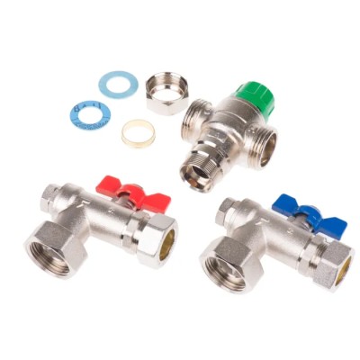Reliance Water Controls Brass Nickel Plated Thermostatic Mixing Valve HEAT110785
