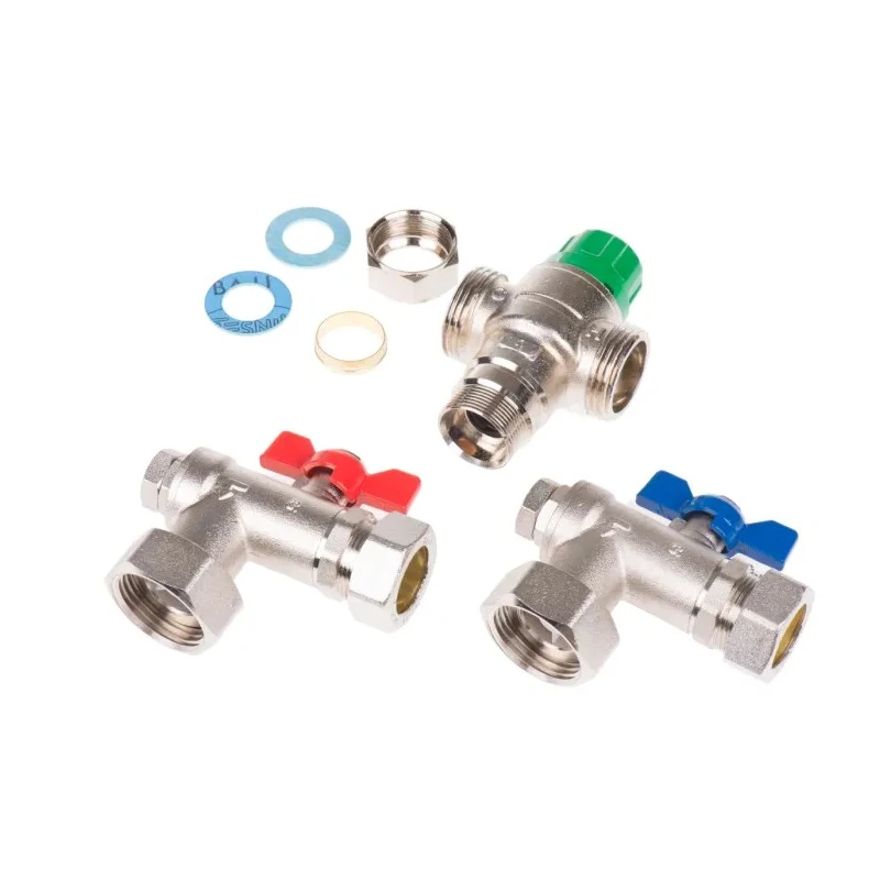 Reliance Water Controls Brass Nickel Plated Thermostatic Mixing Valve HEAT110785