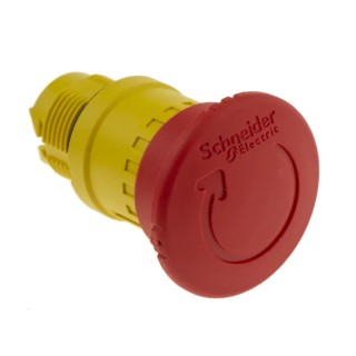 Schneider Electric Harmony Series Twist Release Emergency Stop Push Button Panel Mount 22mm Cutout 1 NC IP67 IP69 XB5AS8442