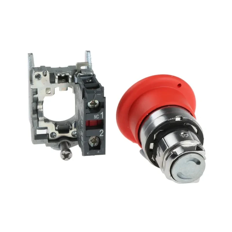 Schneider Electric Harmony Series Pull Release Emergency Stop Push Button Panel Mount 22mm Cutout 1 NC XB4BT842