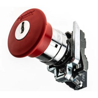 Schneider Electric Harmony Series Key Release Emergency Stop Push Button Panel Mount 22mm Cutout 1NC IP66 IP67 XB4BS9442