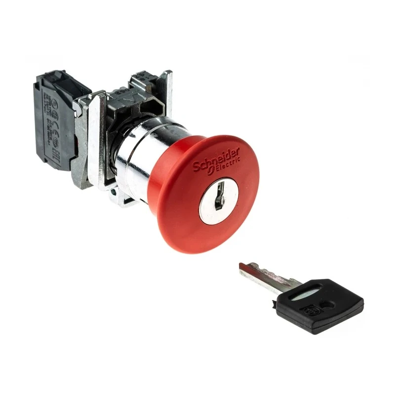 Schneider Electric Harmony Series Key Release Emergency Stop Push Button Panel Mount 22mm Cutout 1NC IP66 IP67 XB4BS9442