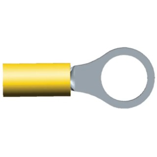 TE Connectivity PIDG Insulated Ring Terminal M5 Stud Size 26 AWG-22 AWG Wire Size Nylon Yellow 324075