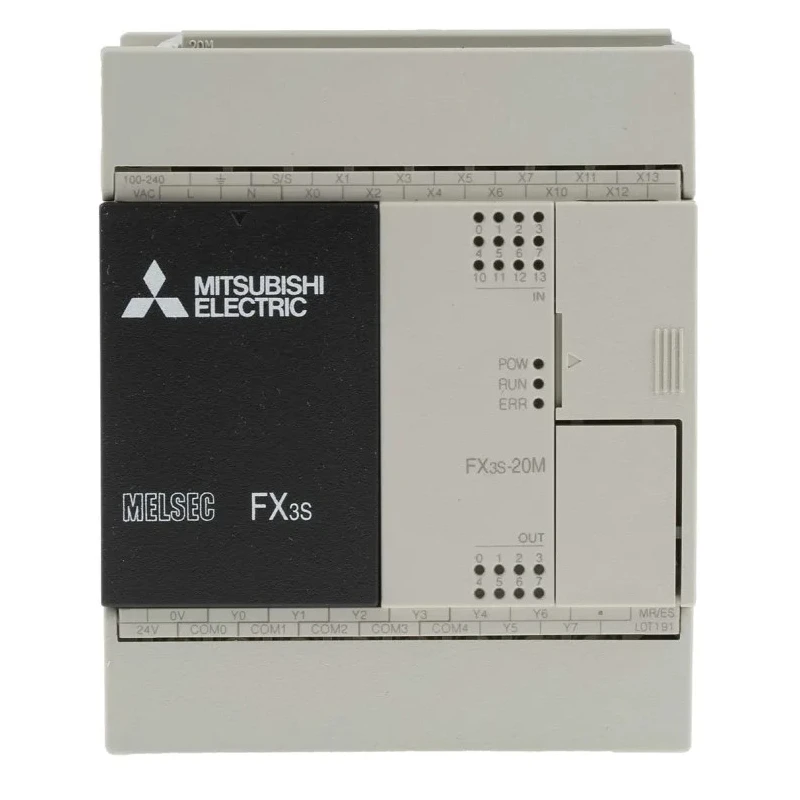 Mitsubishi Electric FX3S Series PLC CPU 12-Input DC Input 8 Outputs Relay Transistor Output 