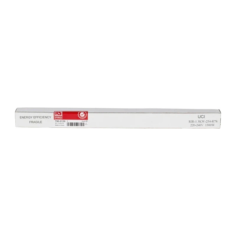 RS PRO Infrared (IR) Heat Lamp 1.3 kW R7S Base 254 mm Length 10 mm Diameter Red Finish 230V 796-0139