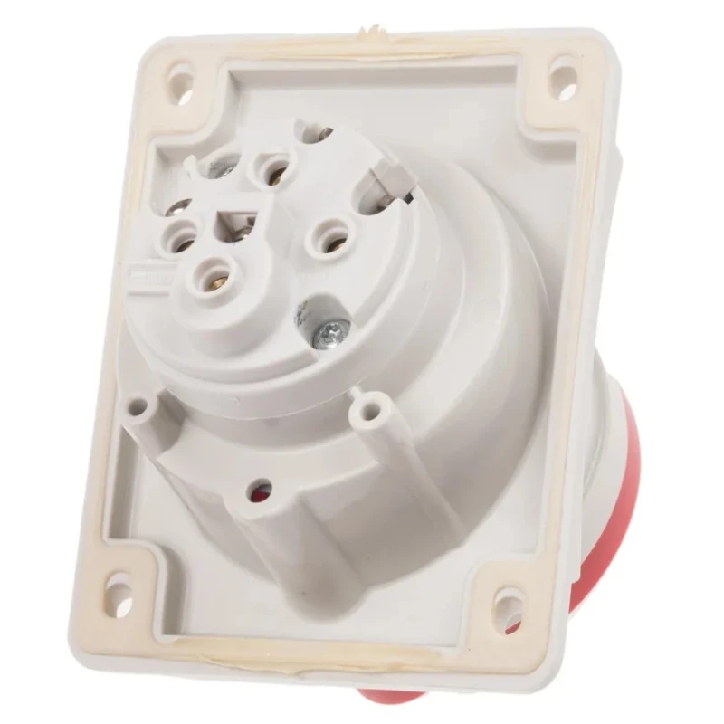 Scame Heavy Duty Panel Mount Power Connector 16A 415V IP44 Red 3P+PE Optima 
