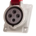 Scame Heavy Duty Panel Mount Power Connector 16A 415V IP44 Red 3P+PE Optima 