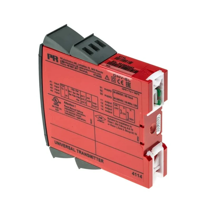 PR Electronics 4100 Series Universal Transmitter Universal Input Current/Voltage Output 21.6 V AC 253 V AC 19.2 V 4114