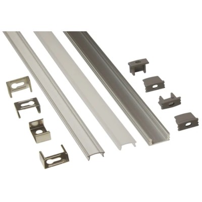 PowerLED Aluminium LED Mount Channel for Flexible LED Strips 1 m Length, 17 mm Width EXT1
