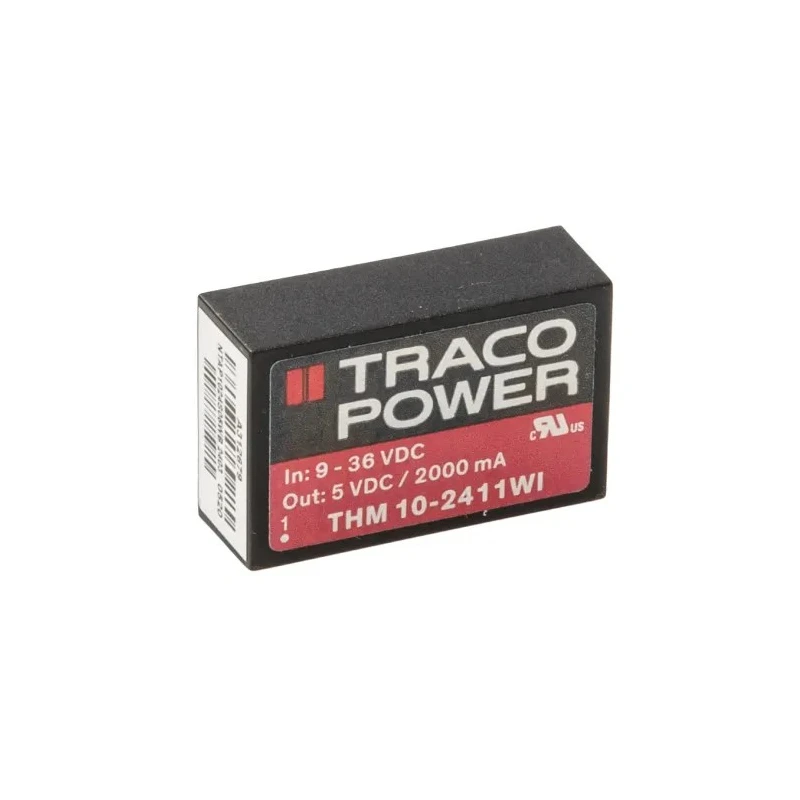 TRACOPOWER High Efficiency 10W DC/DC Converter 5V Output 2A 9-36V Input Through Hole THM 10-2411WI