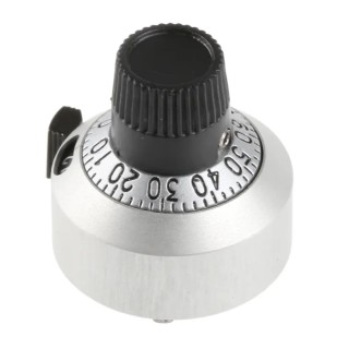 Vishay Potentiometer Knob 22.2 mm Diameter Chrome Satin Dial for 6.35 mm Circular Shaft 18A11B10