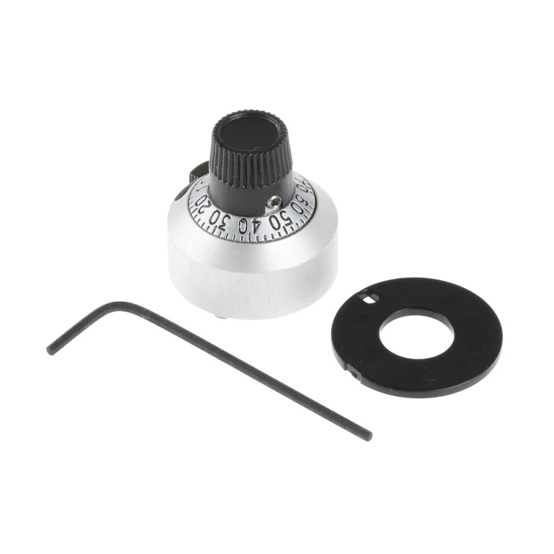 Vishay Potentiometer Knob 22.2 mm Diameter Chrome Satin Dial for 6.35 mm Circular Shaft 18A11B10