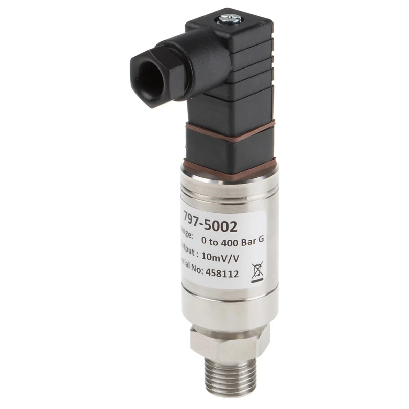 RS PRO Industrial Pressure Sensor with Voltage Output 0 bar to 400 bar, Gauge Reading, Stainless Steel Housing 797-5002